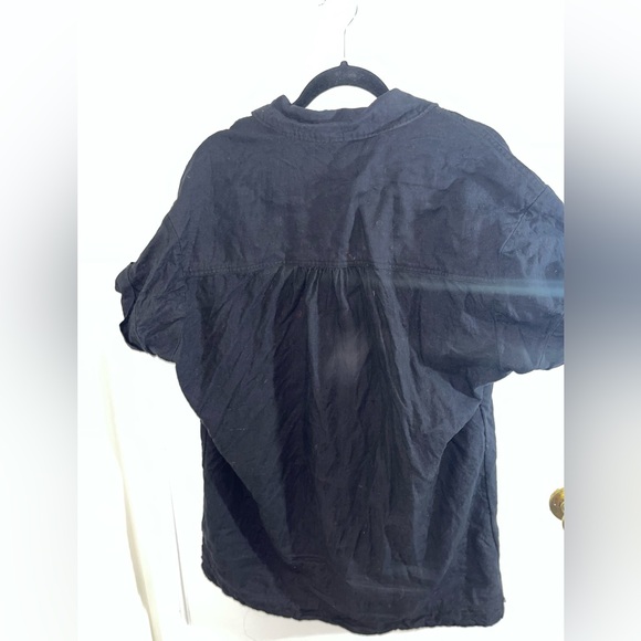 Pilcro Black Button Down Linen Shirt Dress Anthropologie - Picture 7 of 11